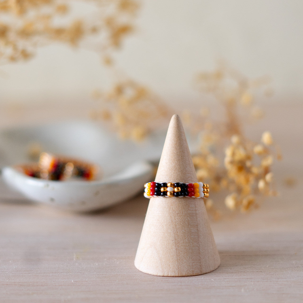 Gold Beaded Ring