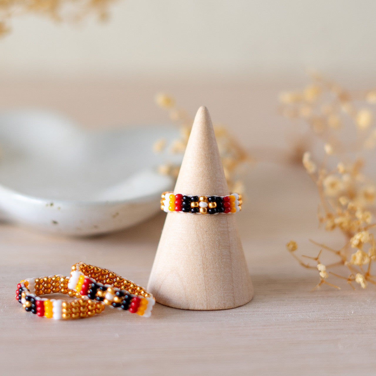 Gold Beaded Ring