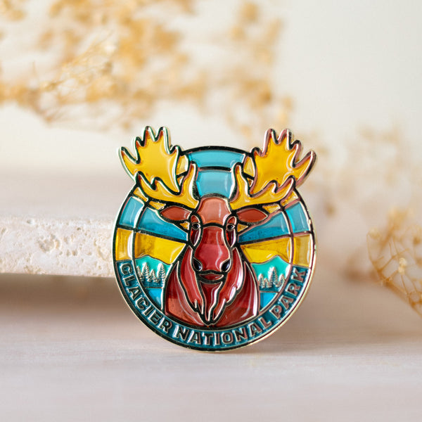 Stained Glass Moose Magnet