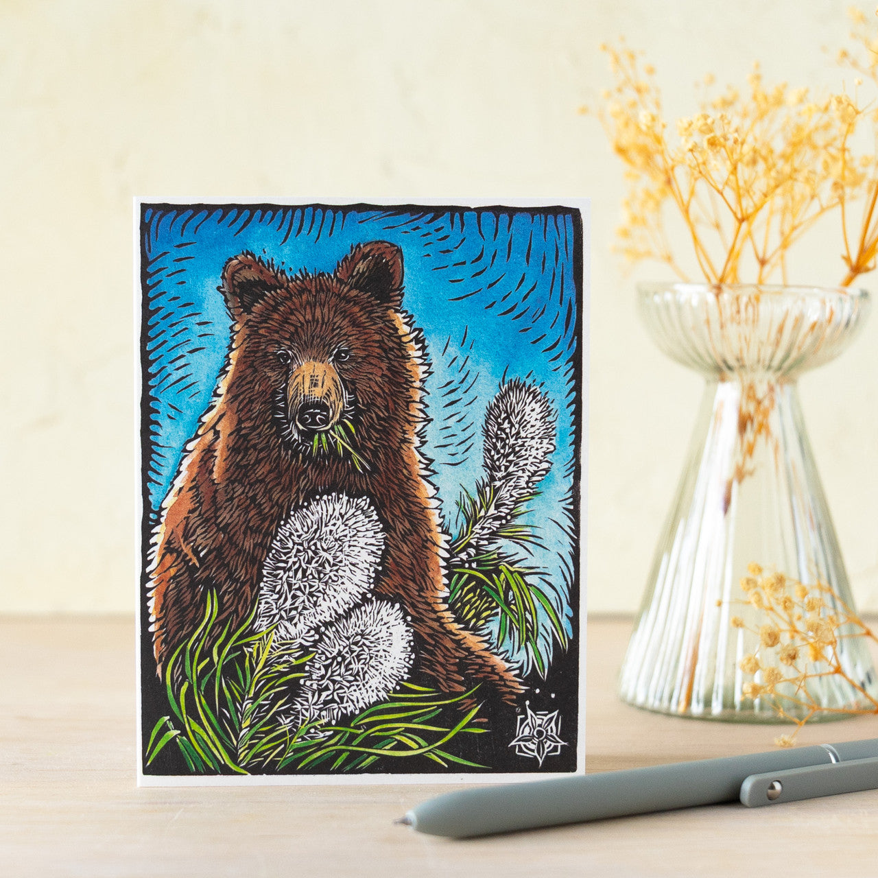 Beargrass Block Print Card