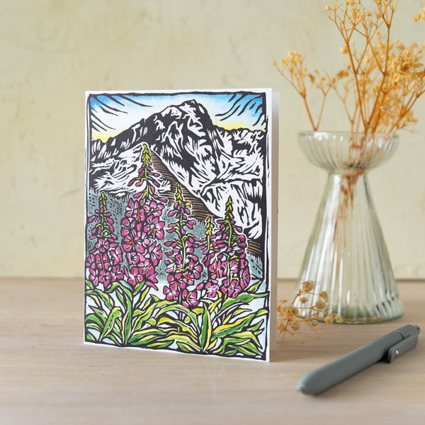 Fireweed Block Print Card