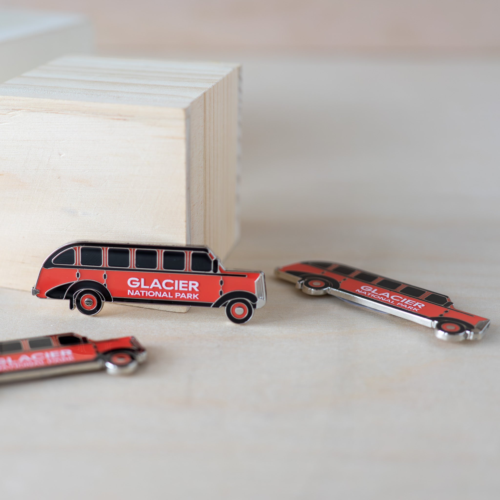 Red Bus Metal Magnet