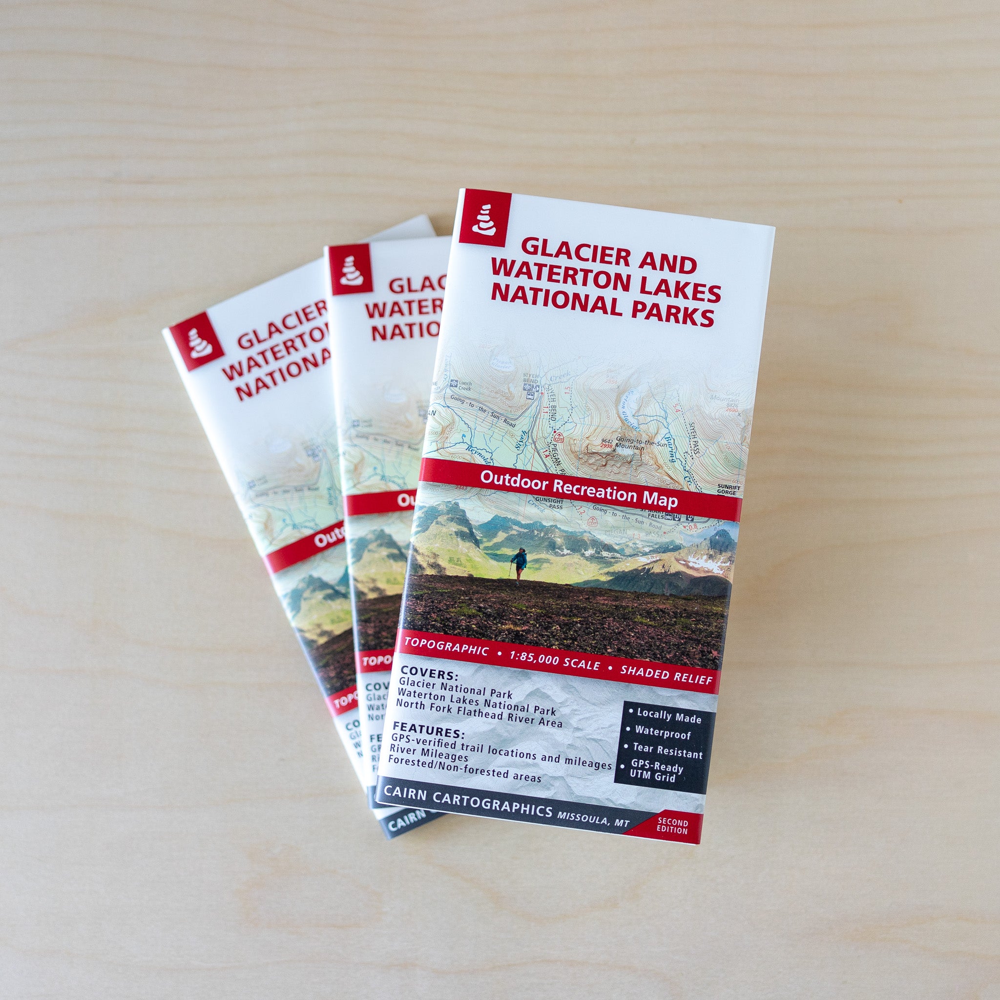 Cairn Glacier and Waterton Lakes National Parks Map