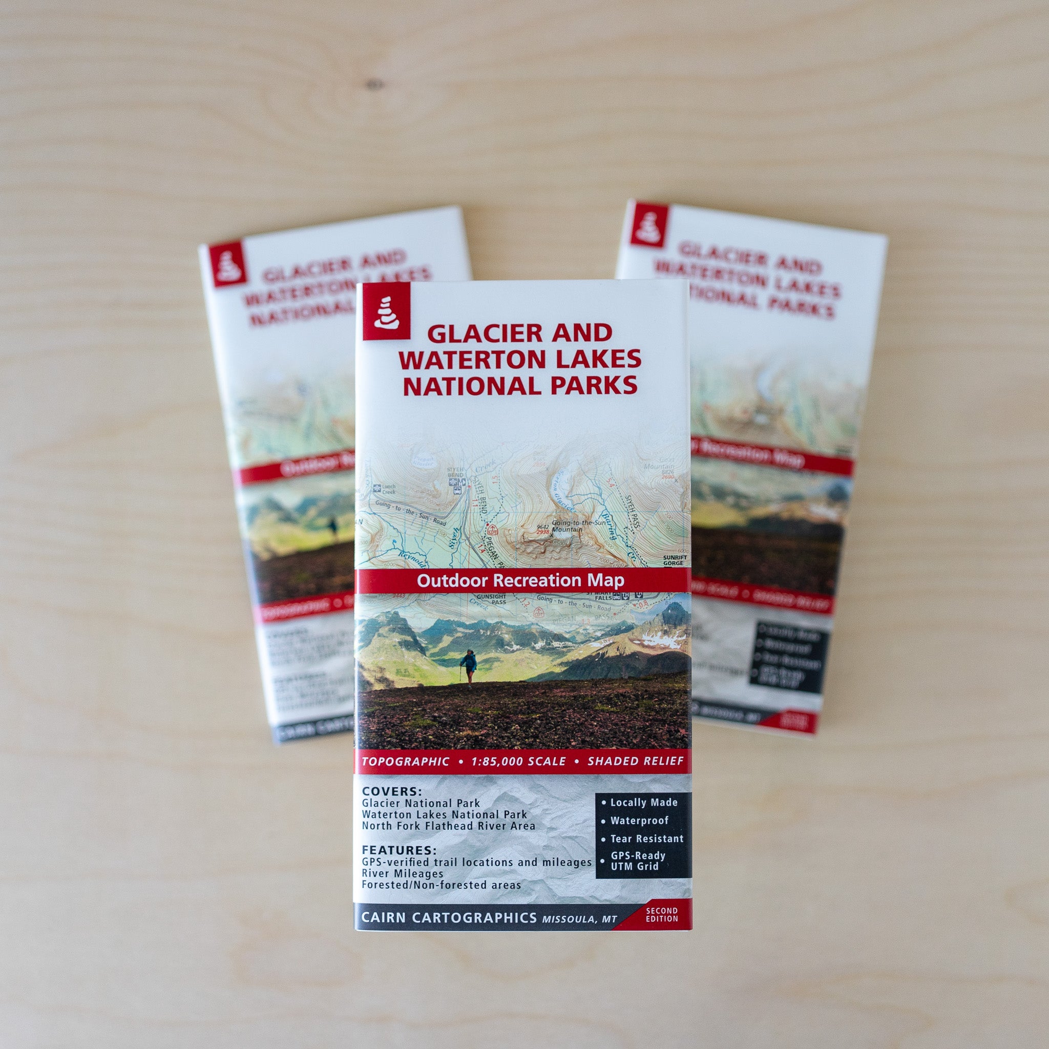 Cairn Glacier and Waterton Lakes National Parks Map