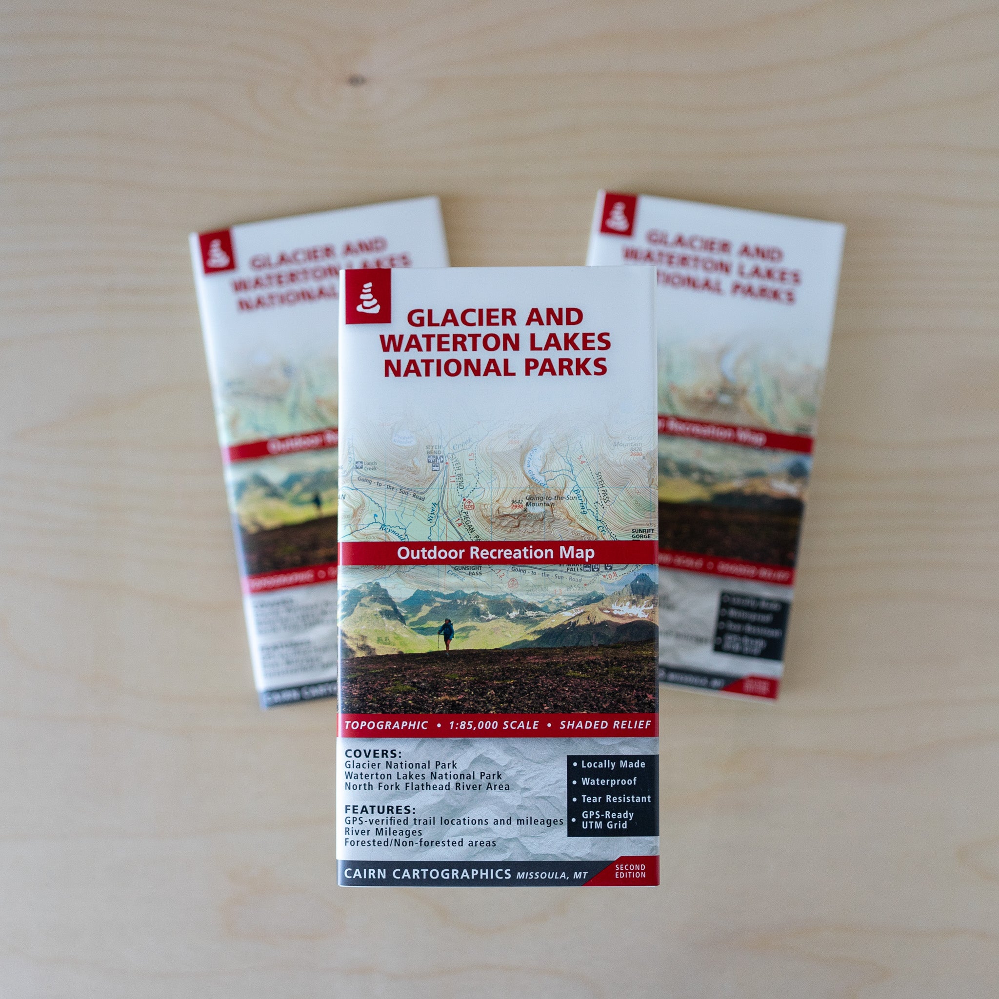 Cairn Glacier and Waterton Lakes National Parks Map