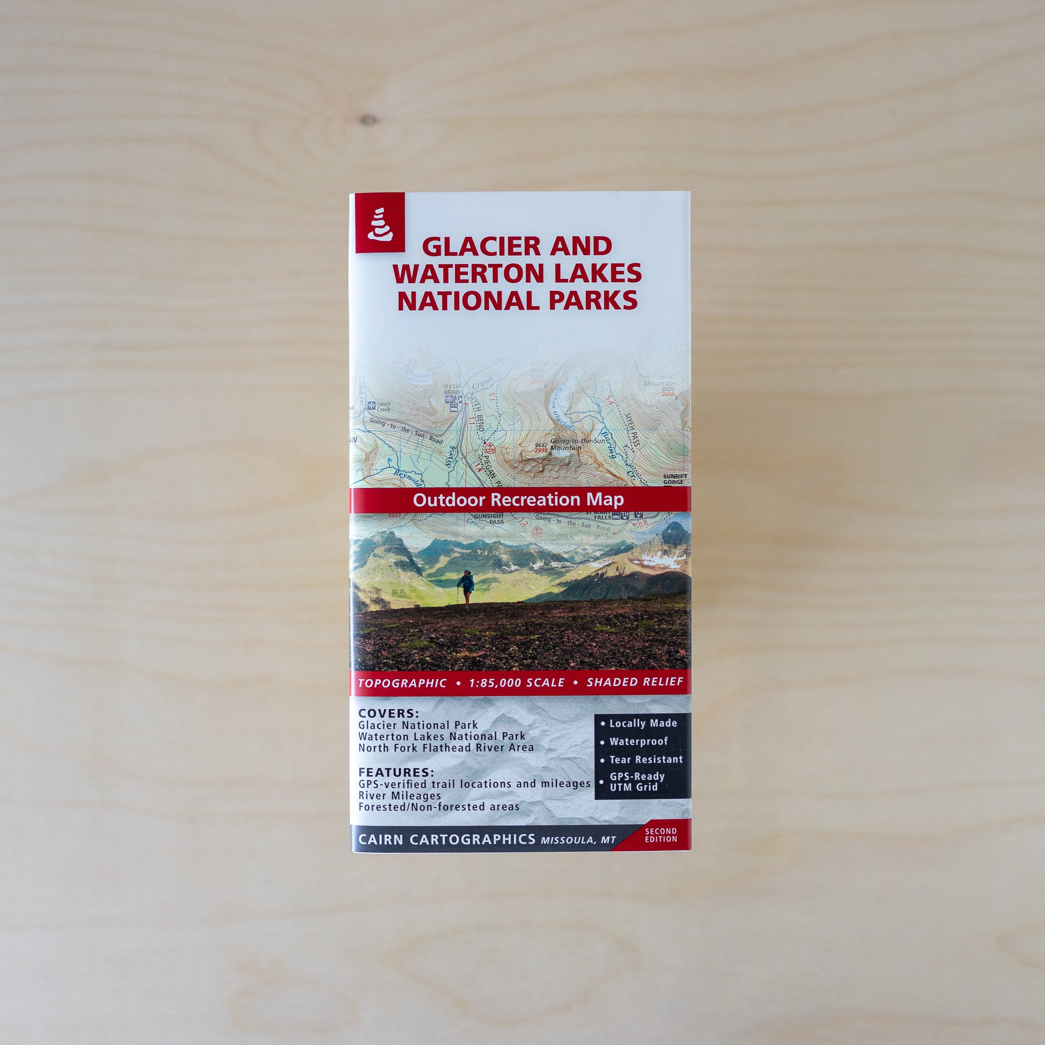Cairn Glacier and Waterton Lakes National Parks Map