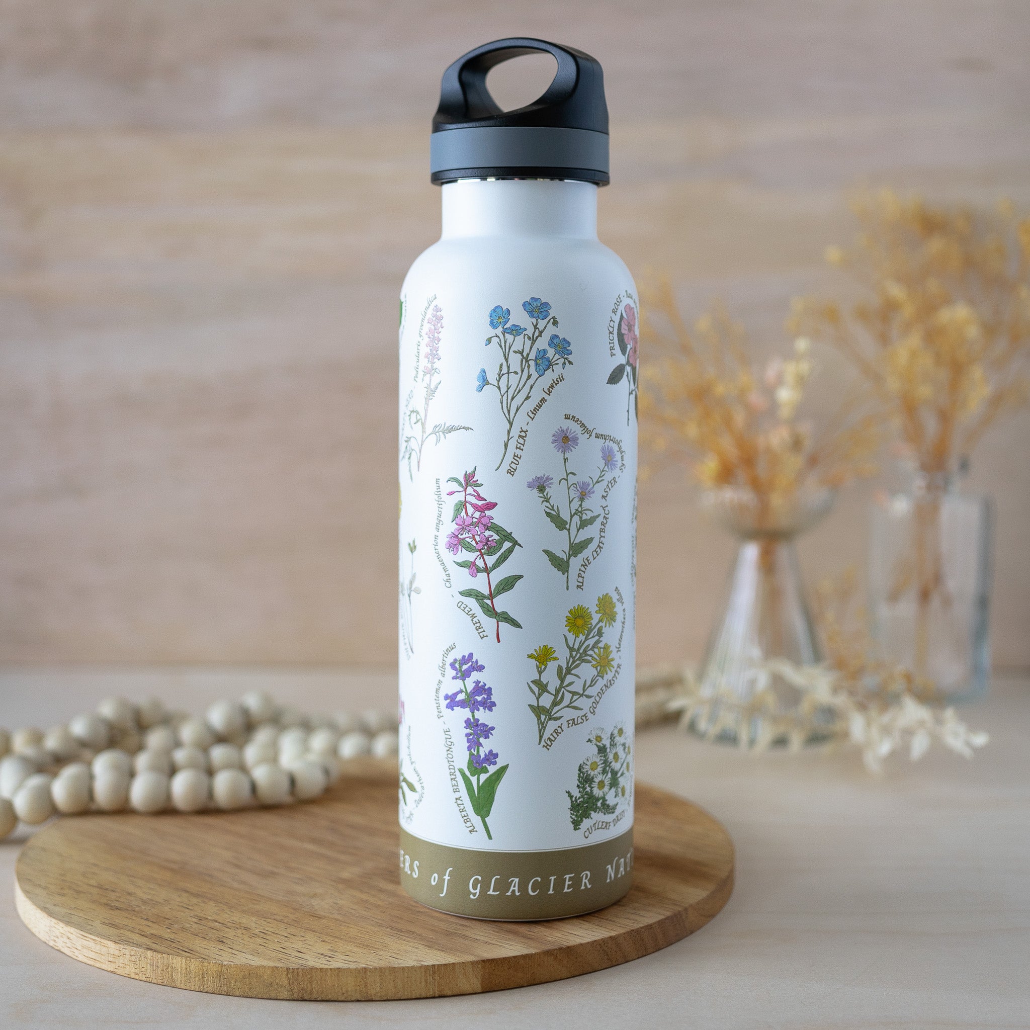 Glacier Wildflowers Water Bottle