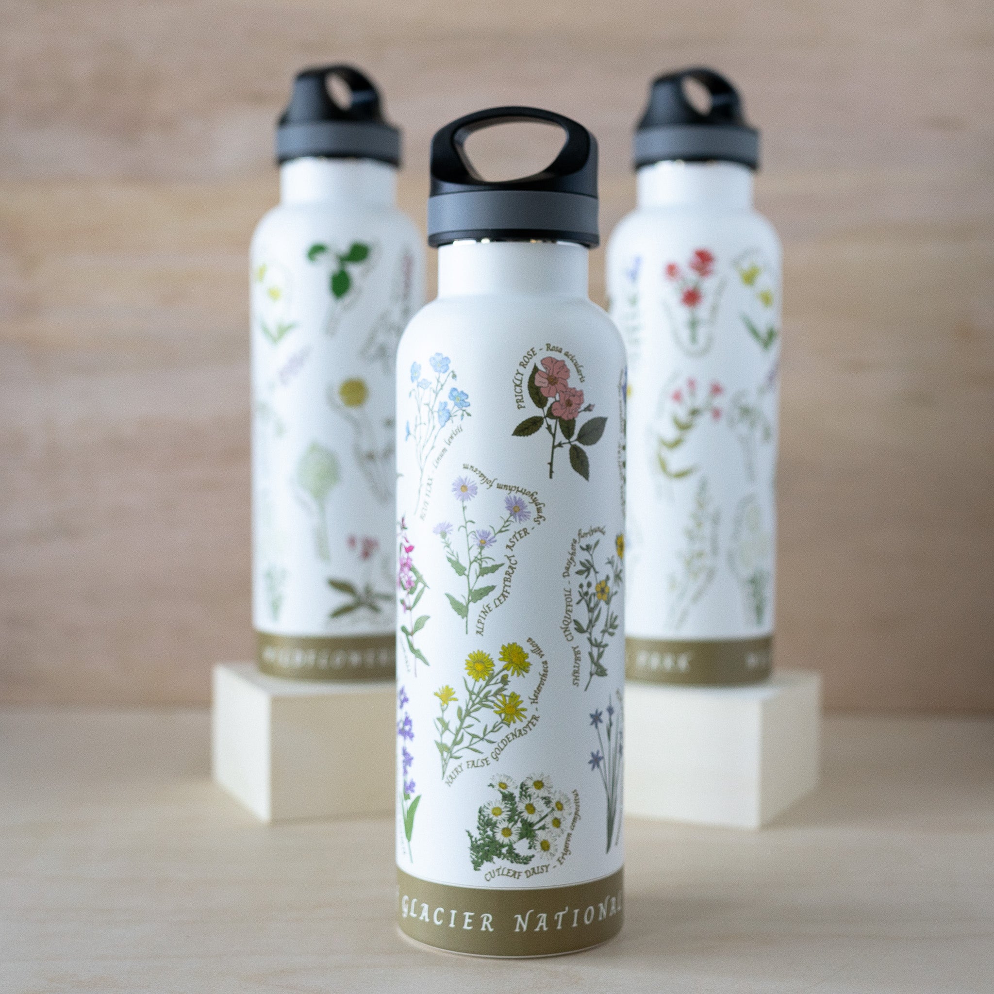Glacier Wildflowers Water Bottle