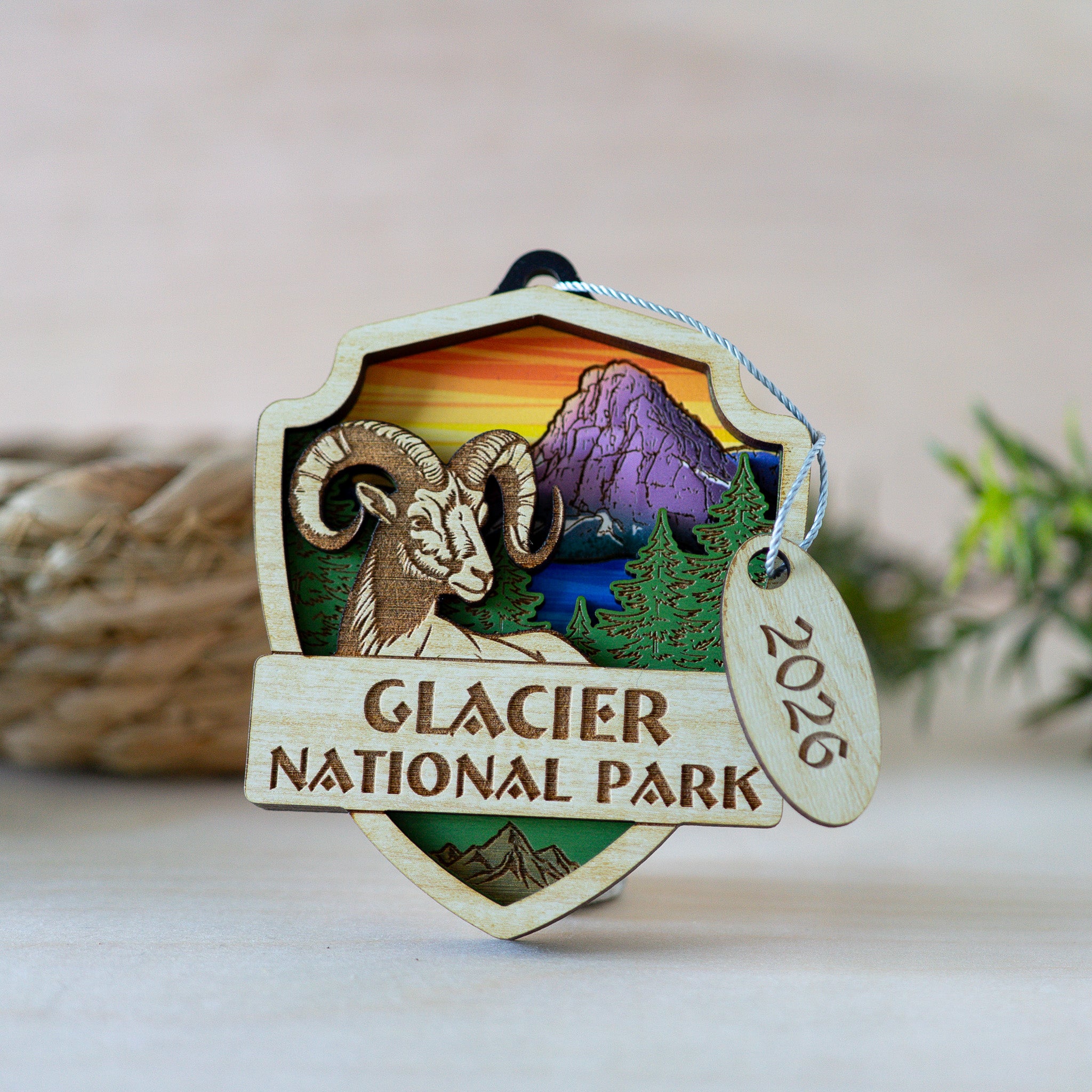 2026 Sinopah and Bighorn Wood Ornament
