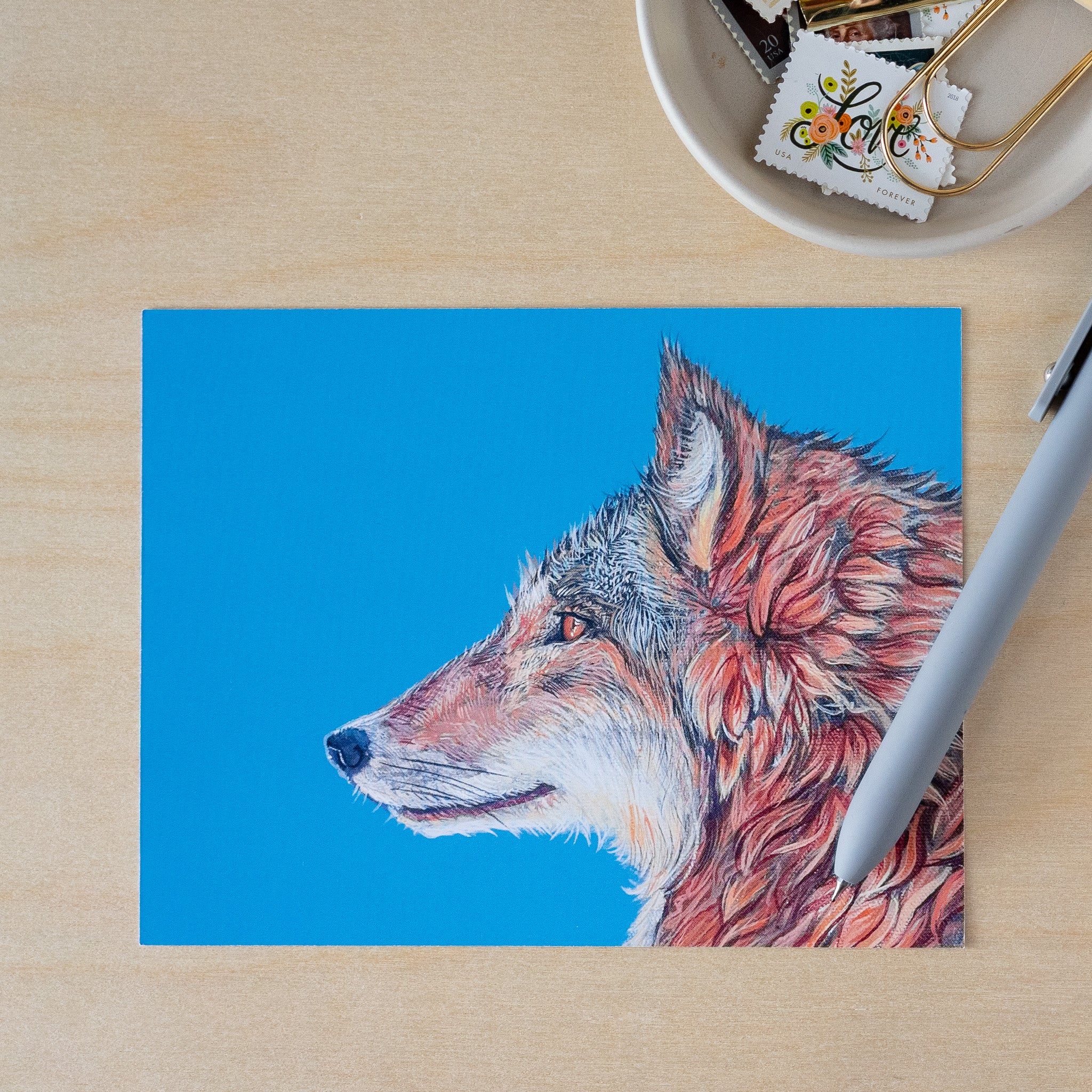 Tan Wolf Postcard