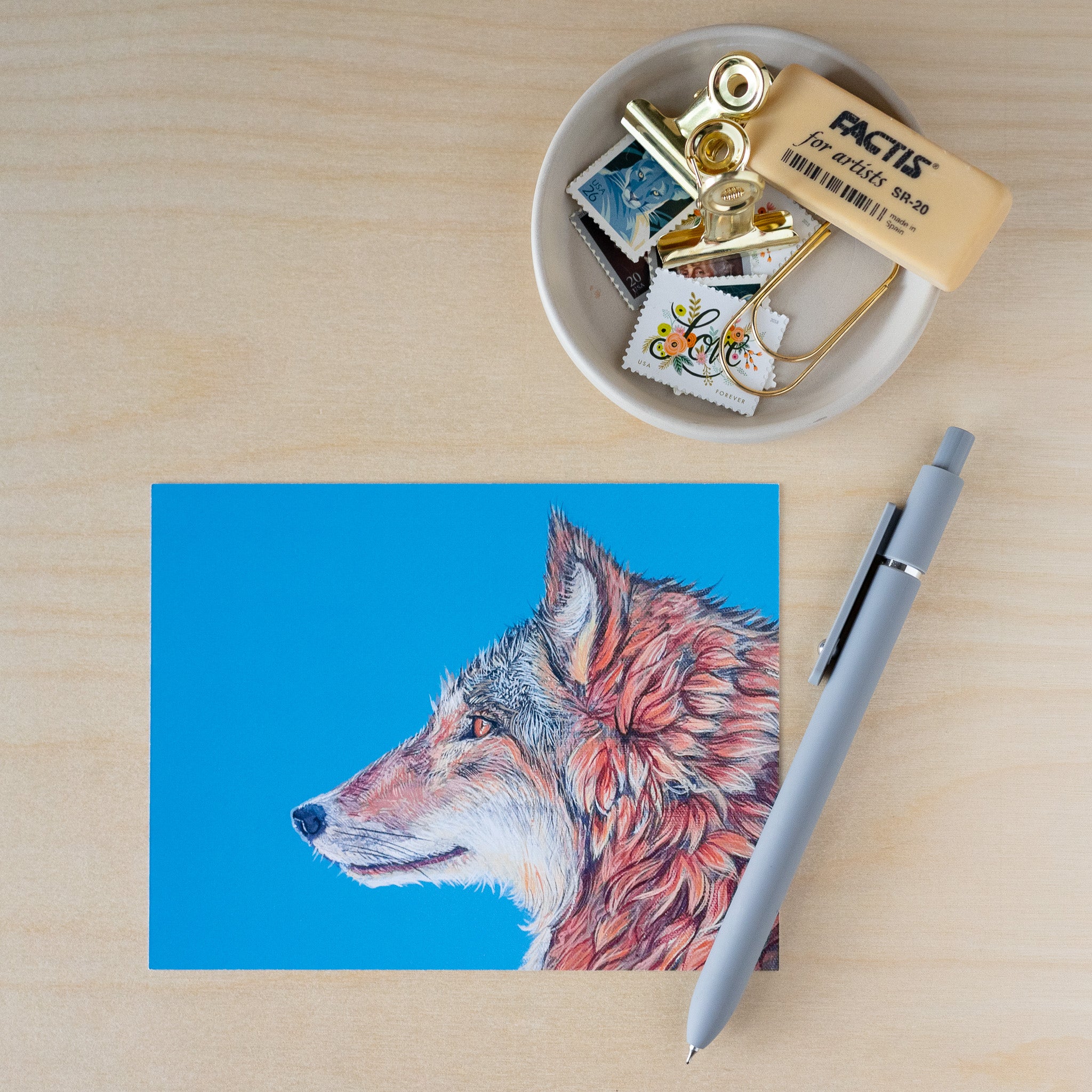 Tan Wolf Postcard