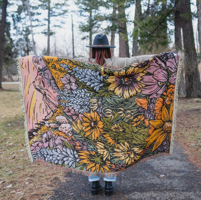 Wildflower Meadow Knit Blanket