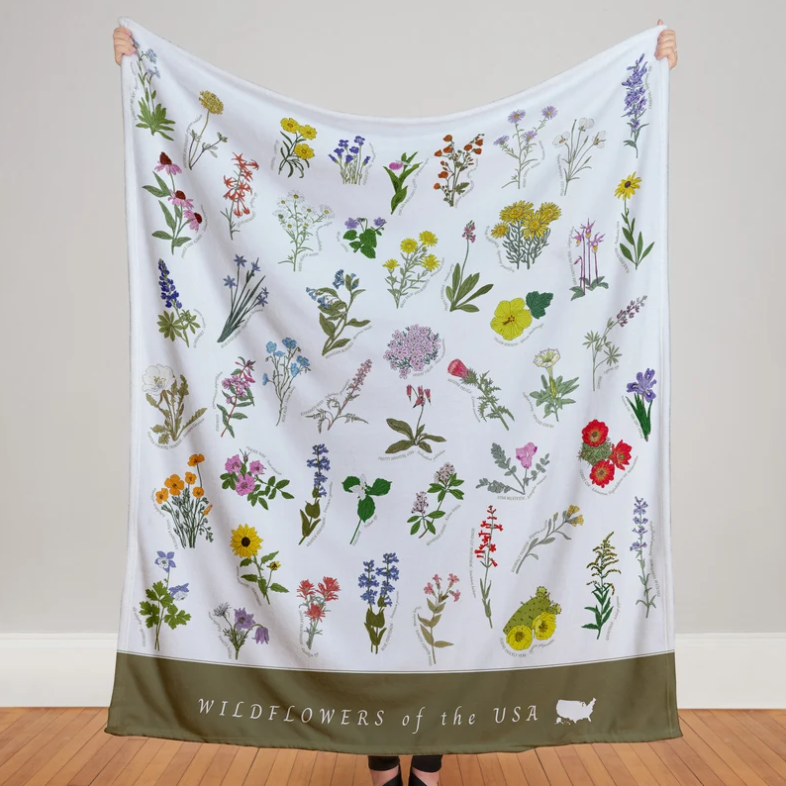 USA Wildflowers Fleece Blanket