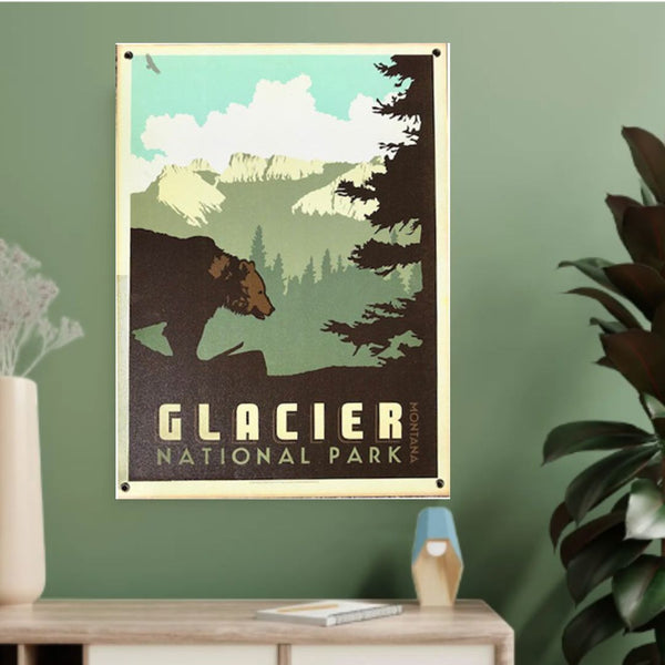 Vintage Grizzly Bear Metal Sign