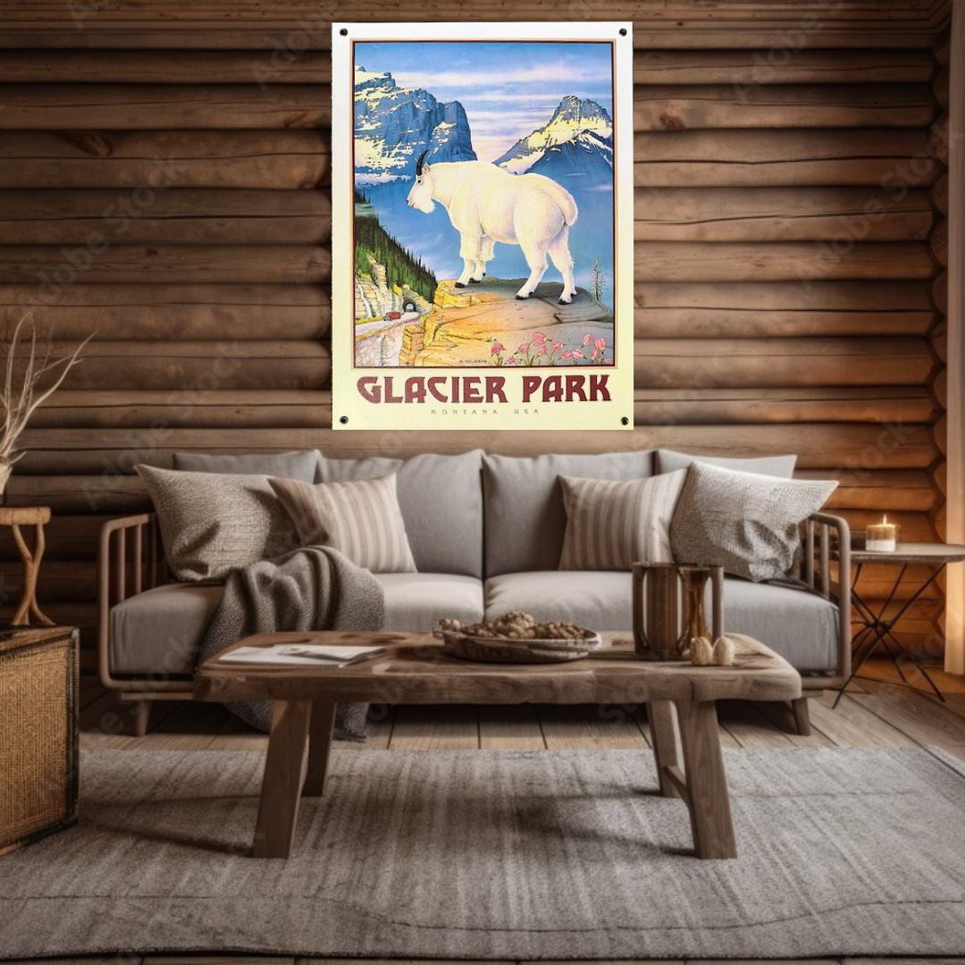 Vintage Mountain Goat Sign