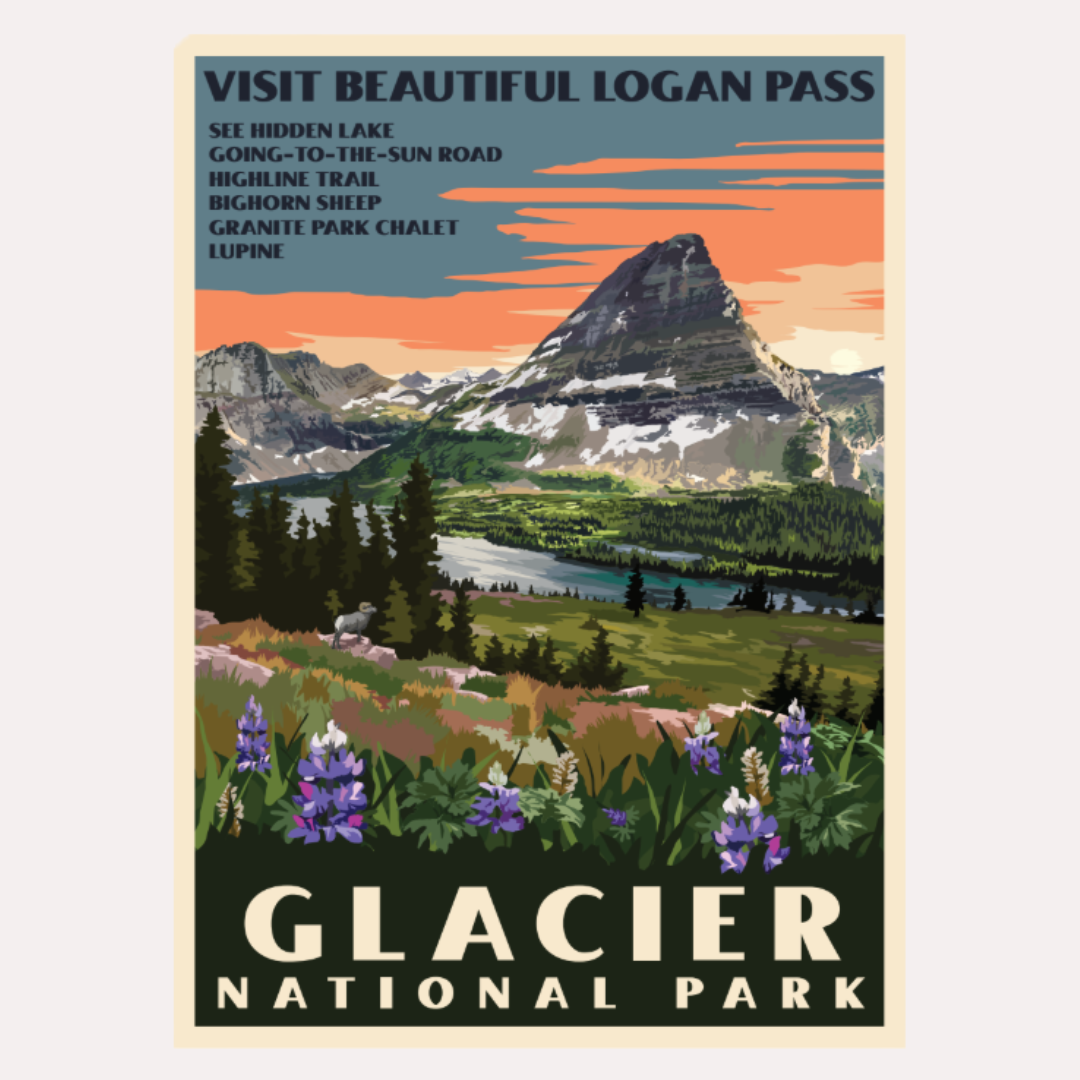 Retro Logan Pass Postcard