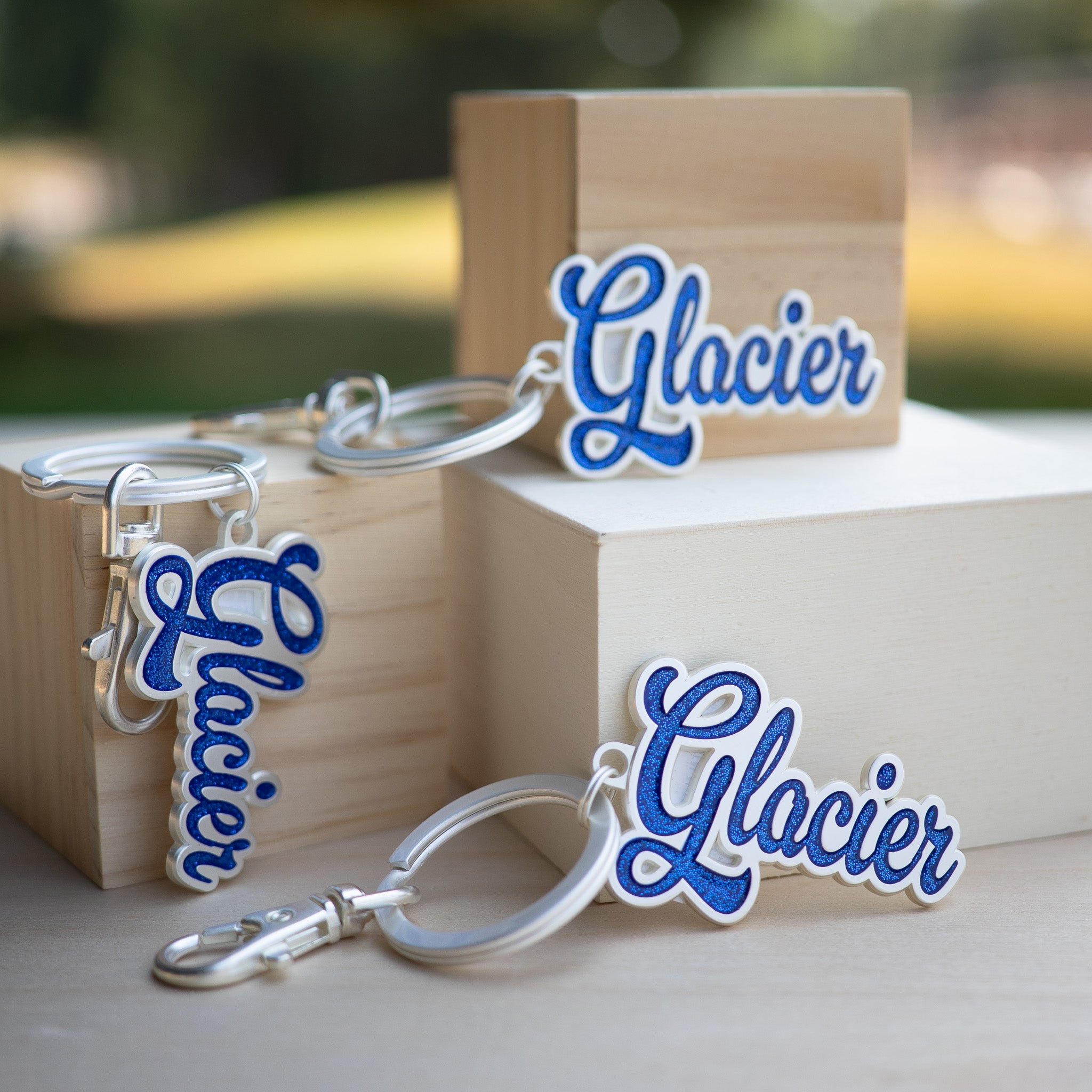 Glittery Glacier Keychain