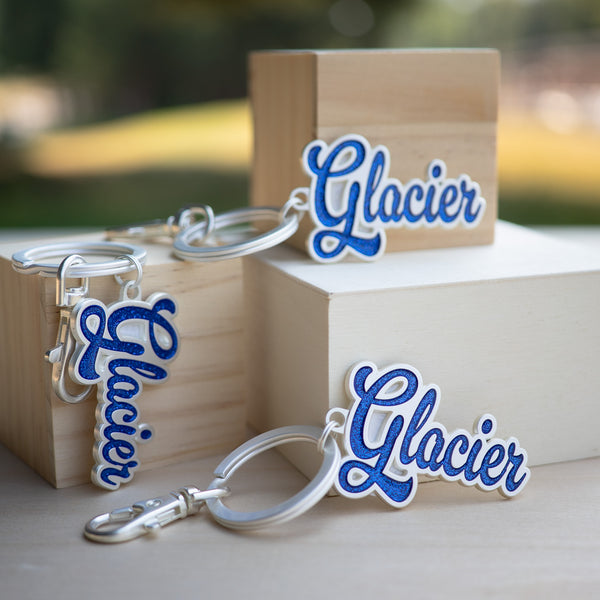 Glittery Glacier Keychain