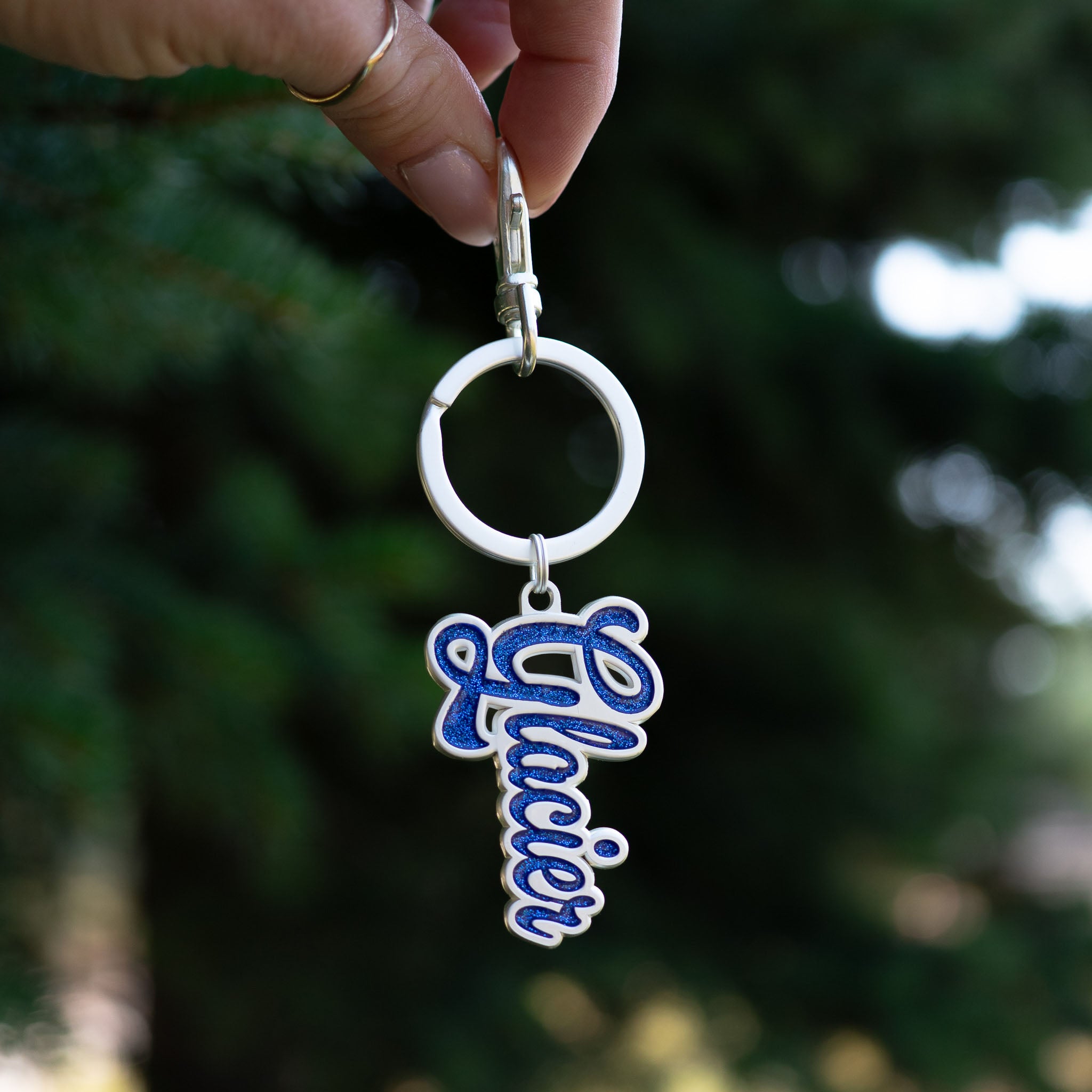 Glittery Glacier Keychain