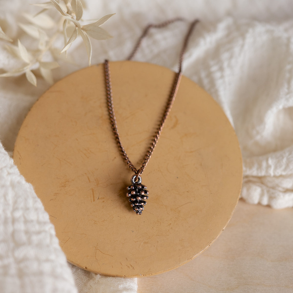 Copper Pine Cone Necklace