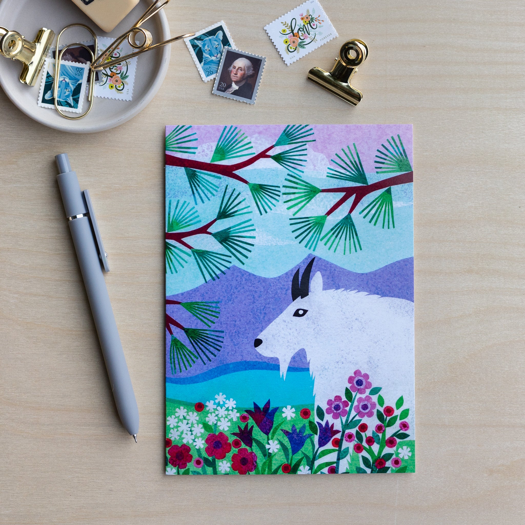 Goat in the Mountains Notecard
