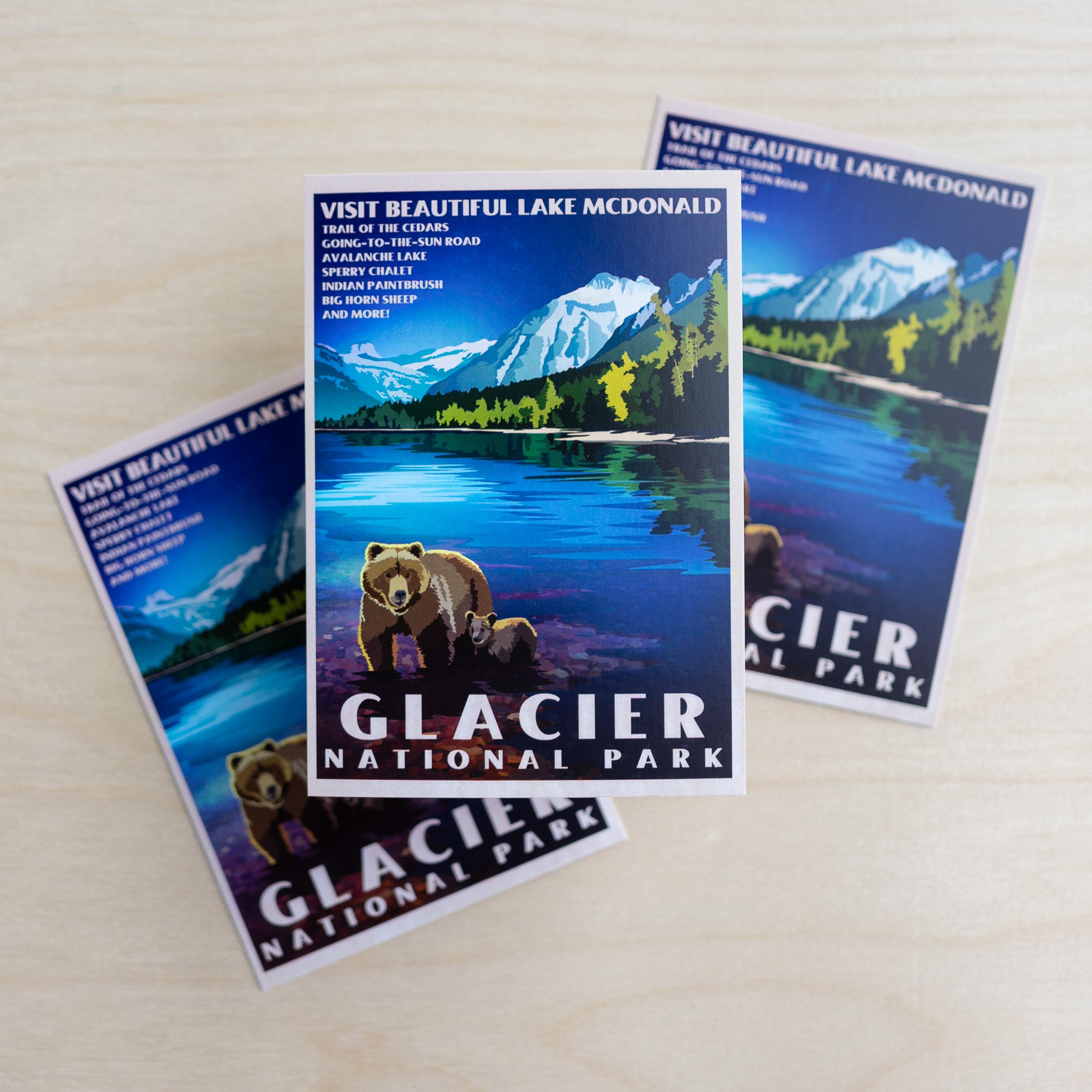 Retro Lake McDonald Postcard