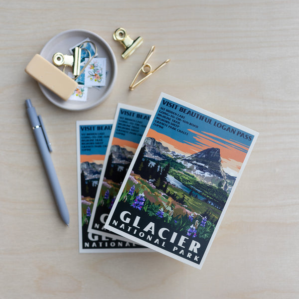 Retro Logan Pass Postcard