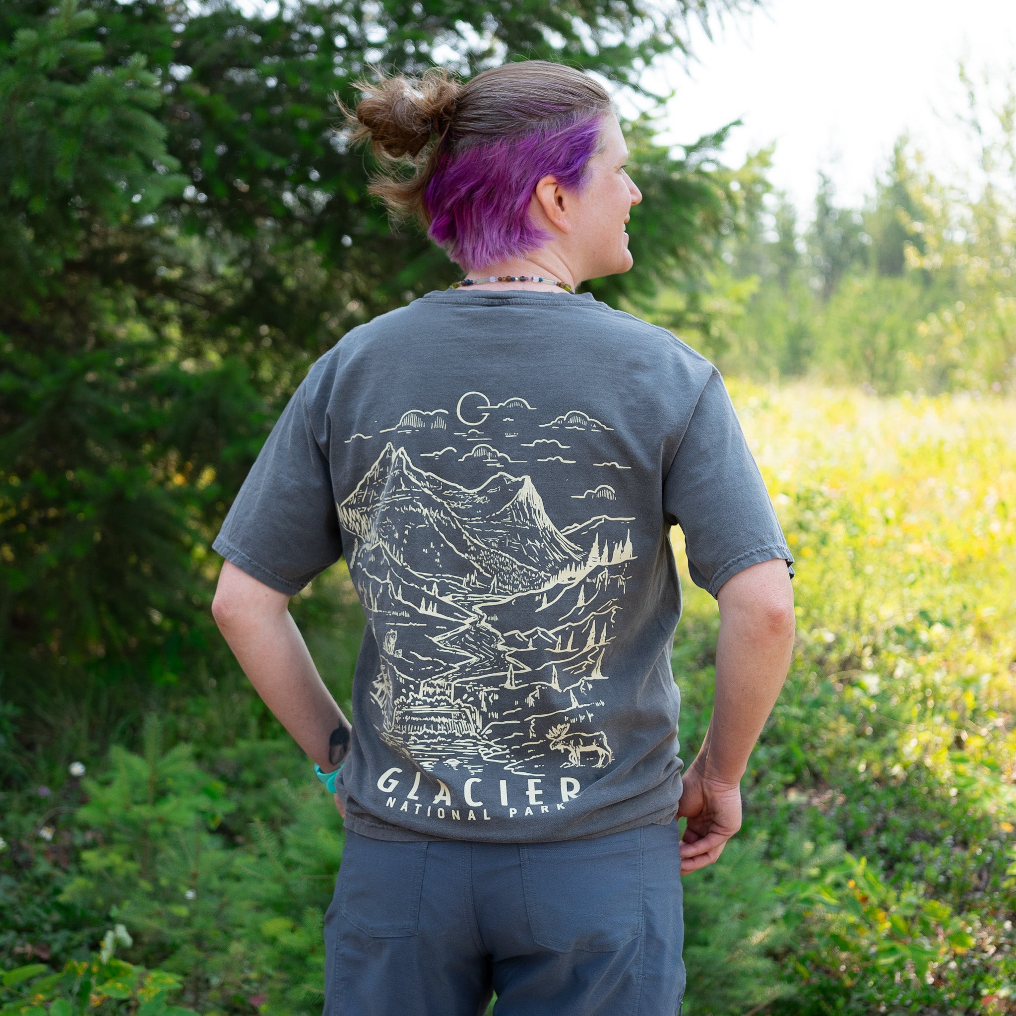 Scenic Moose Illustrated T-Shirt