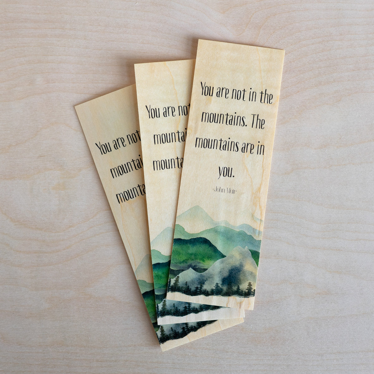 Mountains in You Wood Bookmark