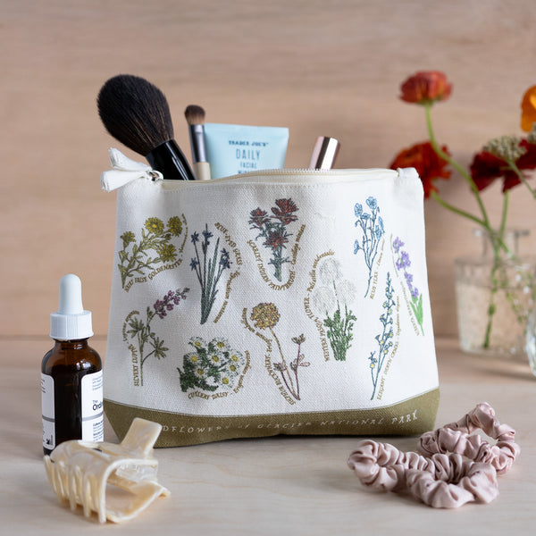 Glacier Wildflowers Zip Pouch