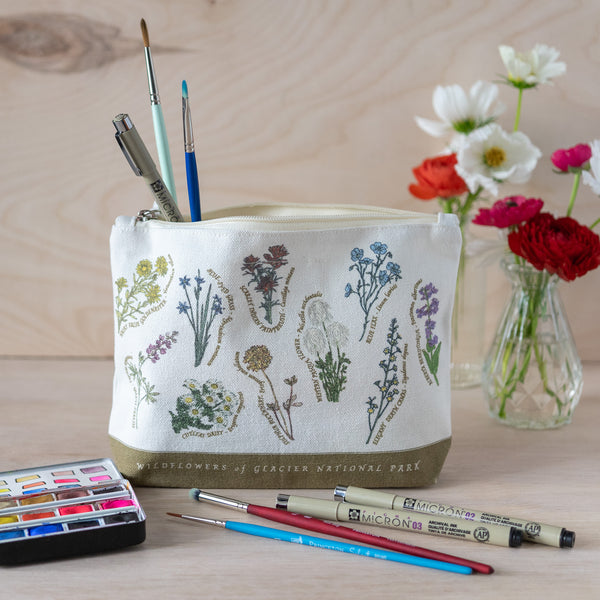 Glacier Wildflowers Zip Pouch