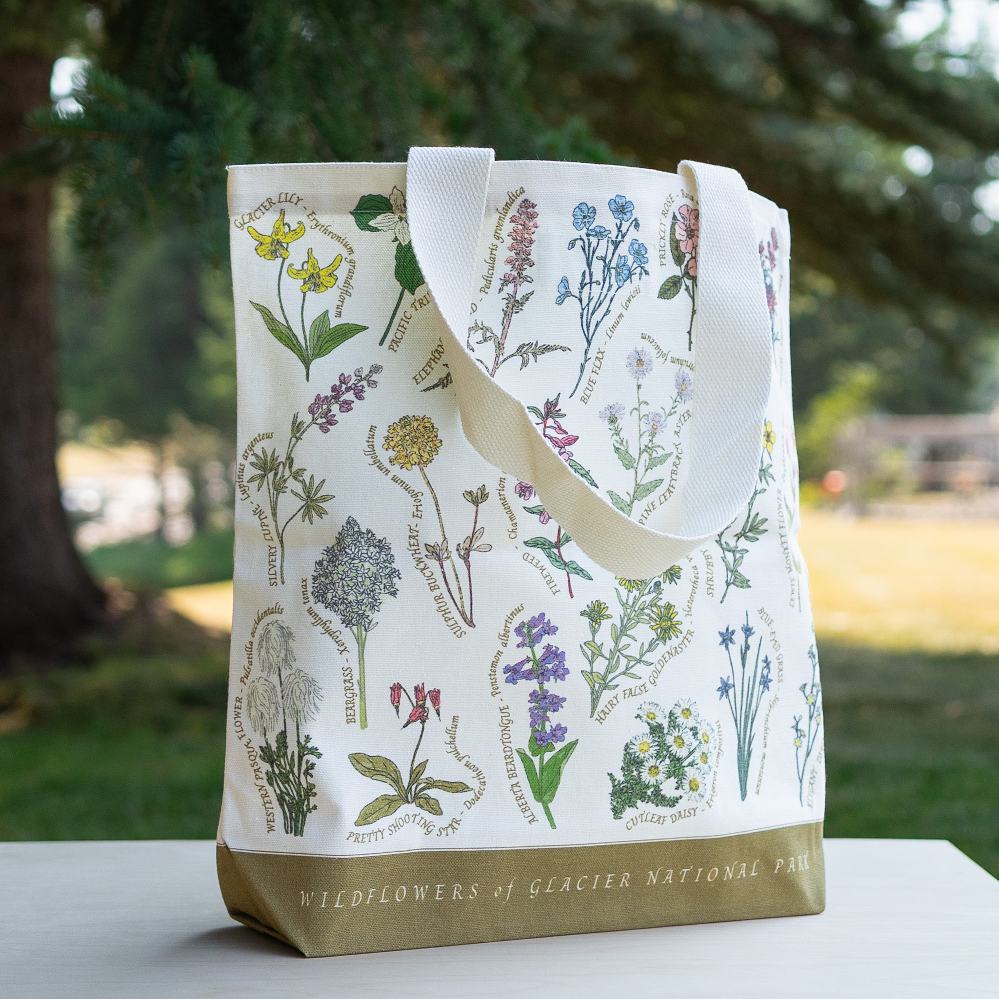 Glacier Wildflowers Canvas Tote Bag