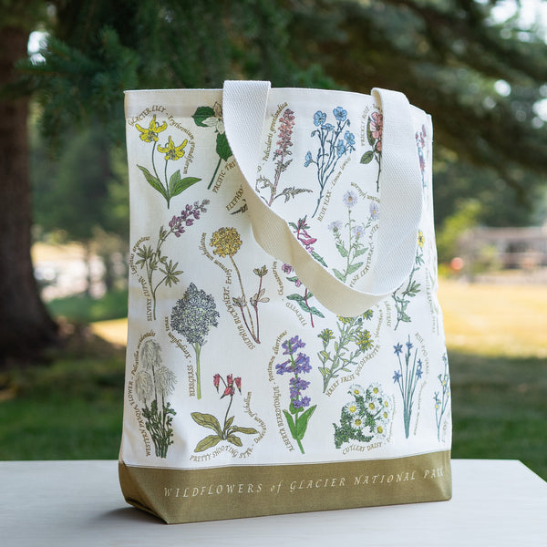 Glacier Wildflowers Canvas Tote Bag